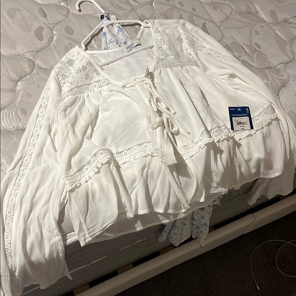 White Lace Boho Blouse
